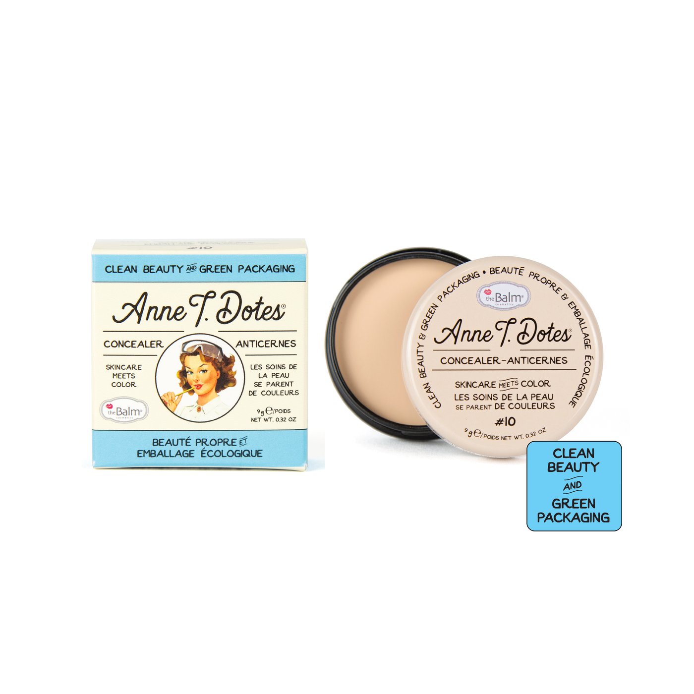 The Balm Anne T. Dote Concealer- Lighter than light - كونسيلر وخافي للعيوب  ذا بالم  The Balm Anne T. Dotes Concealer – Lighter than light أن تي دوتس درجة فاتح جدا رقم 10