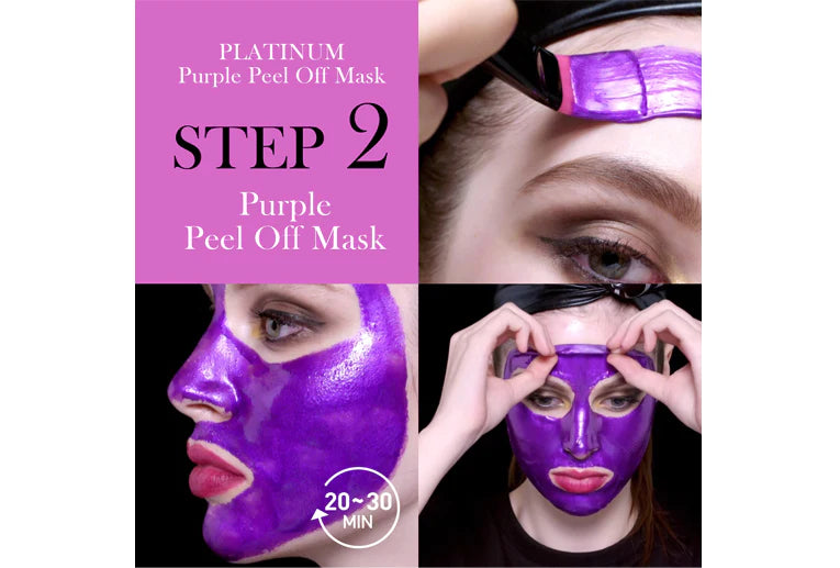 ماسك اوه إم جي بلاتينيوم بيربل 3 في 1 - OMG! PLATINUM PURPLE FACIAL MASK KIT